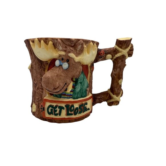 1995 Moose Creek Crossing Enesco Mug Get Loose With A Moose Coffee Cup - Picture 1 of 6
